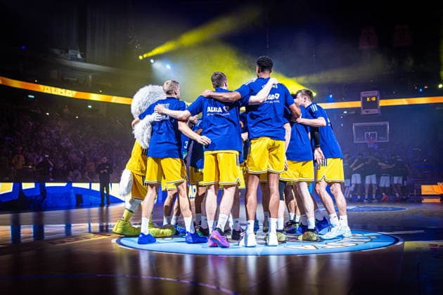 Basketball Berlin, September 24, 2026; 2026–2027 Season; EasyCredit BBL 1 Bundesliga Men s Division; Alba Berlin vs. Skyliners Frankfurt; Team Introduction; Alba Huddle