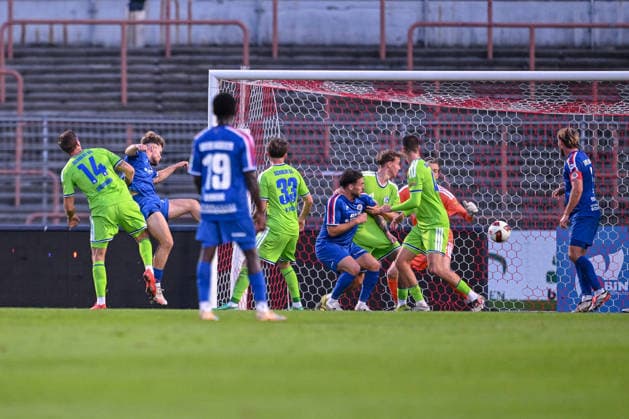 September 24, 2026, Soccer, 2026–2027 Season, Friendly Match, Rot-Weiß Oberhausen vs. FC Schalke 04, Timur Kesim of Rot-Weiß Oberhausen scores the goal to make it 2–0, xRHR PHOTO YYx Copyright: KROEGER RHR-FOTOx RHR-FOTO YY