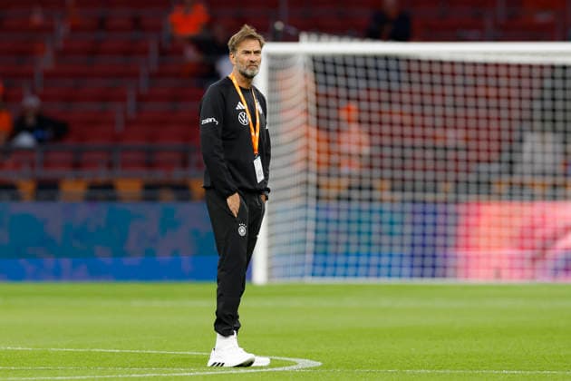 Amsterdam, Netherlands, 24th September 2026. Jurgen Klopp, head coach of Germany walks on the pitch before the Netherlands vs Germany UEFA Nations League match at the Johan Cruyff Arena, Amsterdam. Picture credit should read: Cody Froggatt Sportimage EDITORIAL USE ONLY. No use with unauthorised audio, video, data, fixture lists, club league logos or live services. Online in-match use limited to 120 images, no video emulation. No use in betting, games or single club league player publications. SPI_010_CF_NETHERLANDS_V_GERMANY SPI-5017-0010