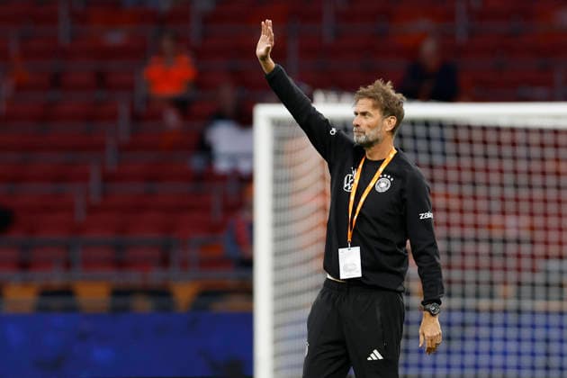Amsterdam, Netherlands, 24th September 2026. Jurgen Klopp, head coach of Germany walks on the pitch before the Netherlands vs Germany UEFA Nations League match at the Johan Cruyff Arena, Amsterdam. Picture credit should read: Cody Froggatt Sportimage EDITORIAL USE ONLY. No use with unauthorised audio, video, data, fixture lists, club league logos or live services. Online in-match use limited to 120 images, no video emulation. No use in betting, games or single club league player publications. SPI_011_CF_NETHERLANDS_V_GERMANY SPI-5017-0011