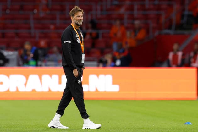 Amsterdam, Netherlands, 24th September 2026. Jurgen Klopp, head coach of Germany walks on the pitch before the Netherlands vs Germany UEFA Nations League match at the Johan Cruyff Arena, Amsterdam. Picture credit should read: Cody Froggatt Sportimage EDITORIAL USE ONLY. No use with unauthorised audio, video, data, fixture lists, club league logos or live services. Online in-match use limited to 120 images, no video emulation. No use in betting, games or single club league player publications. SPI_012_CF_NETHERLANDS_V_GERMANY SPI-5017-0012