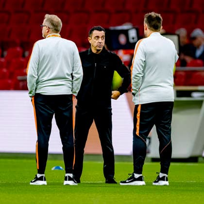 AMSTERDAM, Netherlands: Coach Xavi Hernandez during the UEFA Nations League match between the Netherlands and Germany at the Johan Cruijff ArenA on September 24, 2026, in Amsterdam, Netherlands. Photo by DeFodi Images