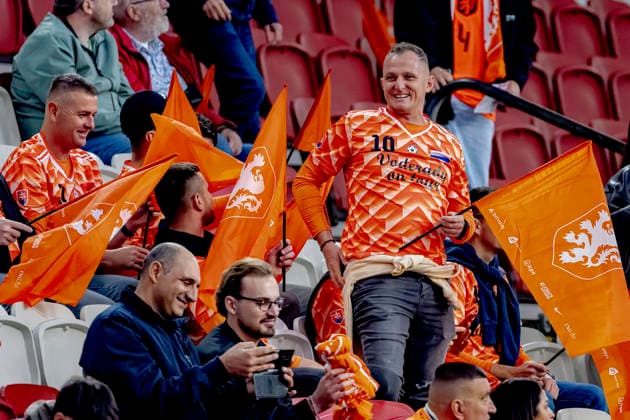 AMSTERDAM: Supporters of the Netherlands during the UEFA Nations League match between the Netherlands and Germany at the Johan Cruijff ArenA on September 24, 2026, in Amsterdam, the Netherlands. Photo by DeFodi Images