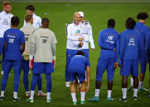 France complete preparations for UEFA Nations League match against Turkiye ISTANBUL, TURKIYE - SEPTEMBER 24: Head coach Zinedine Zidane of France leads a training session at the TFF Hasan Dogan National Teams Camp and Training Facilities ahead of their UEFA Nations League A Group 1 match between Turkiye and France in Kocaeli, Turkiye, September 24, 2026. Ali Atmaca Anadolu Kocaeli Turkey. Editorial use only. Please get in touch for any other usage.  Copyright: x2026xAnadoluxAlixAtmacax