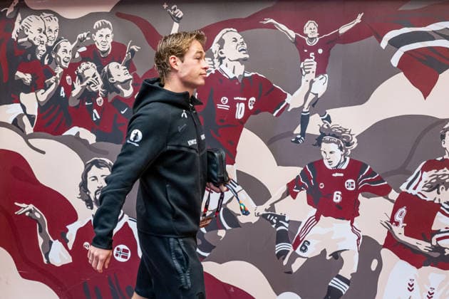 September 24, 2026: Patrick Berg of Norway arrives ahead of the Nations League soccer match between Norway and Denmark on September 24, 2026 in Oslo. Photo by Vegard Grott, BILDBYRAN, code VG VG1005 bbeng soccer football fotball Nations League international match Norway Denmark  Copyright: VEGARDxGRoTT BB260924VG012