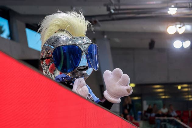 September 24, 2026, Germany, Stuttgart, DHB Cup 2026–2027 Season, TVB Stuttgart vs. HC Erlangen, Mascot Johnny Blue TVB