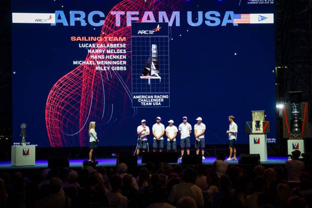 America Racing Challenger Team Usa Team Presentatione during the pre-regattas of the Louis Vuitton 38th America s Cup, Naples, Italy, September 24, 2026  Copyright: xAlessandroxGarofalo LaPressex