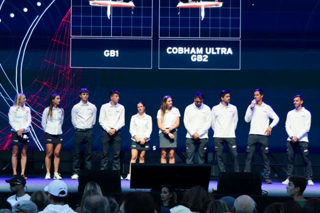 THE LOUIS VUITTON 38TH AMERICA™S CUP PRELIMINARY REGATTA, NAPLES GB1 and GB2 Teams during the presentation team on stage on the seafront on 24 September 2026. ABP11737 Copyright: xAntonioxBalascox
