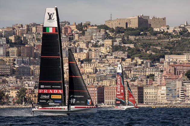 America s Cup preliminary regatta NAPLES, ITALY - SEPTEMBER 24: Sailing boats during the preliminary regatta for the 2027 Louis Vuitton 38th America s Cup in Naples, Italy on September 24, 2026. Alessio Paduano Anadolu Naples Italy. Editorial use only. Please get in touch for any other usage.  Copyright: x2026xAnadoluxAlessioxPaduanox