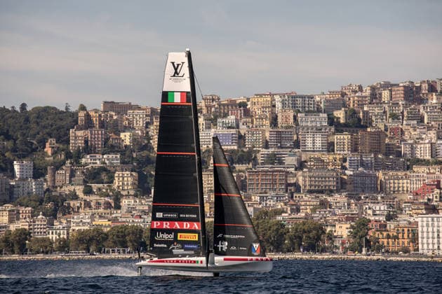 America s Cup preliminary regatta NAPLES, ITALY - SEPTEMBER 24: Sailing boats during the preliminary regatta for the 2027 Louis Vuitton 38th America s Cup in Naples, Italy on September 24, 2026. Alessio Paduano Anadolu Naples Italy. Editorial use only. Please get in touch for any other usage.  Copyright: x2026xAnadoluxAlessioxPaduanox