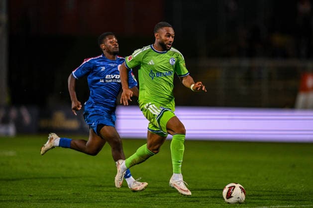 September 24, 2026, Soccer, 2026–2027 Season, Friendly Match, Rot-Weiß Oberhausen vs. FC Schalke 04, Moussa Sylla of FC Schalke 04 scores the goal to tie the game at 2–2, xRHR PHOTO YYx Copyright: KROEGER RHR-FOTOx RHR-FOTO YY