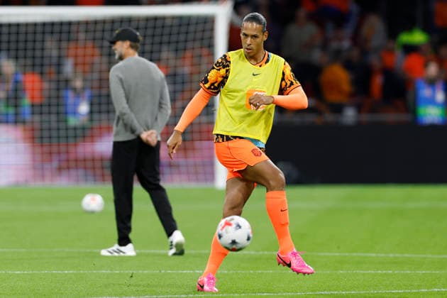 Amsterdam, Netherlands, 24th September 2026. Virgil van Dijk of the Netherlands warms up before the Netherlands vs Germany UEFA Nations League match at the Johan Cruyff Arena, Amsterdam. Picture credit should read: Cody Froggatt Sportimage EDITORIAL USE ONLY. No use with unauthorised audio, video, data, fixture lists, club league logos or live services. Online in-match use limited to 120 images, no video emulation. No use in betting, games or single club league player publications. SPI_022_CF_NETHERLANDS_V_GERMANY SPI-5017-0022