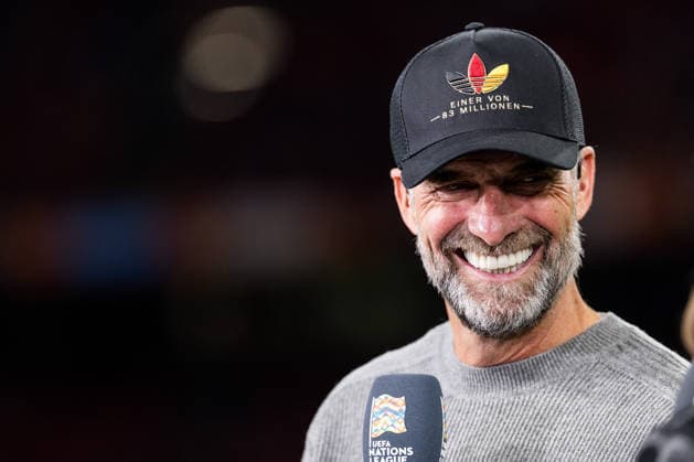 AMSTERDAM, NETHERLANDS - SEPTEMBER 24: Juergen Klopp (Head Coach Germany) smiles during tv interviews before the UEFA Nations League match between Netherlands vs. Germany at Johan Cruijff ArenA on matchday 1 of the UEFA Nations League on September 24, 2026 in Amsterdam, Netherlands. Netherlands Copyright: xSteffiexWunderlx