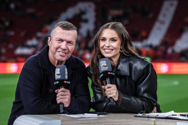 Sports, Soccer, UEFA Nations League 2026–2027 Season, Group A2, Matchday 1: Netherlands vs. Germany, September 24, 2026, Johan Cruijff ArenA, Lothar Matthäus (RTL analyst), Laura Wontorra (host), Amsterdam, Johan Cruijff ArenA, Netherlands