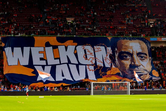 AMSTERDAM: A banner reading Welkom Xavi during the UEFA Nations League match between the Netherlands and Germany at the Johan Cruijff ArenA on September 24, 2026, in Amsterdam, the Netherlands. Photo by DeFodi Images