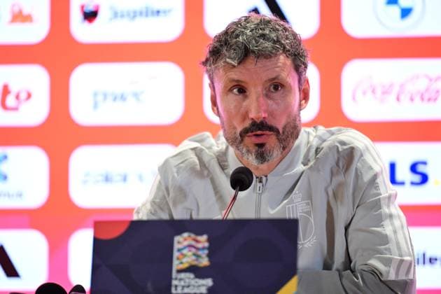 Belgium s head coach Mark van Bommel pictured during a press conference, PK, Pressekonferenz of the Red Devils, the Belgian national soccer team, in Rome, Italy on Thursday 24 September 2026. The team is preparing for the opening game of the UEFA Nations League against Italy on Friday. DIRKxWAEM  x0867755917stx