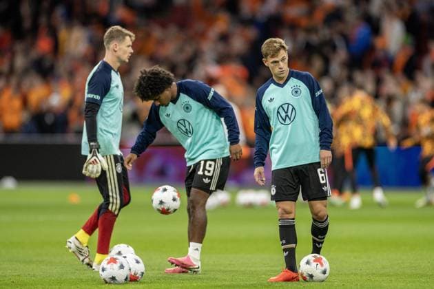AMSTERDAM - (lr) Karim Adeyemi of Germany, Joshua Kimmich of Germany during the UEFA Nations League match between the Netherlands and Germany at the Johan Cruijff ArenA on 24 September 2026 in Amsterdam, the Netherlands. ANP KOEN VAN WEEL UEFA Nations League 2025 26 xVIxANPxSportx xxANPxIVx 569959023 originalFilename: 569959023.jpg