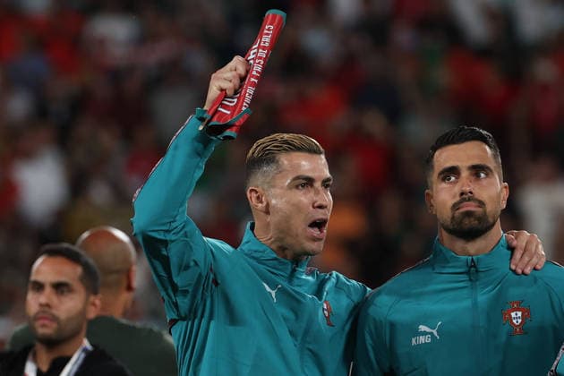 Lisbon, Portugal, September 24: Cristiano Ronaldo of Portugal cheers on his team during the UEFA Nations League 2026-27 League Phase Matchday 1 match between Portugal and Wales at Estadio José Alvalade on September 24, 2026, in Lisbon, Portugal Copyright: HMBxMedia JoaquimxFerreira