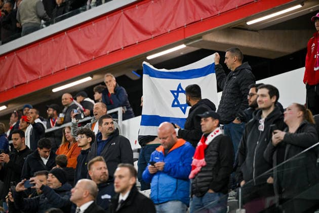 September 24, 2026, Oberoesterreich Arena Linz, AUT, UEFA Nations League 2026–27 Group B: Austria vs. Israel; pictured: fans, spectators, Team Israel (ISR) – UEFA Nations League 2026–27 Group B match between Austria and Israel in Linz, Austria, on September 24, 2026; Linz, Upper Austria, Austria