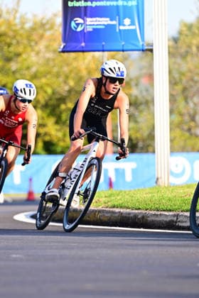 2026 World Triathlon Championship Finals Pontevedra Carlotta Bulck of Germany is in action during the junior women race in 2026 World Triathlon Championship Finals Pontevedra at Pontevedra on September 24, 2026 in Pontevedra, Spain. Pontevedra Pontevedra Spain Copyright: xKaanxUcele PSxImagesxKaanxUcele PSxImagesx