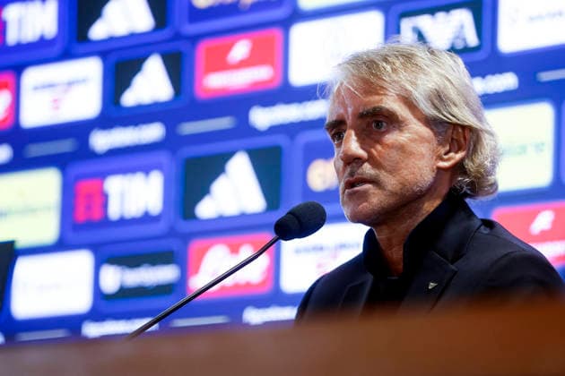 September 24, 2026, Rome, ITALIA ROMA: Italy s head coach Roberto Mancini during a press conference, PK, Pressekonferenz on the eve of the UEFA Nations League match between Italy and Belgium. at the Olimpico stadium in Rome, Italy, 24 September 2026. ANSA ANGELO CARCONI. Press Conference On The Eve Of The UEFA Nations League Match Between Italy And Belgium  - ZUMAa110 20260924_zaf_a110_074 Copyright: xAngeloxCarconix