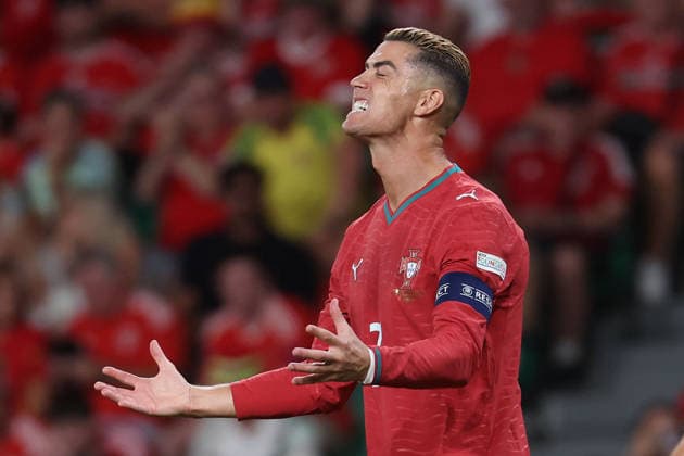 Lisbon, Portugal, September 24: Cristiano Ronaldo of Portugal looked disappointed during the UEFA Nations League 2026-27 group stage Matchday 1 game between Portugal and Wales at Estádio José Alvalade on September 24, 2026, in Lisbon, Portugal Copyright: HMBxMedia JoaquimxFerreira