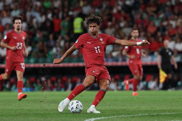 Lisbon, Portugal, September 24: João Félix of Portugal scores the goal to make it 1–0 during the UEFA Nations League 2026–27 League Phase Matchday 1 match between Portugal and Wales at Estádio José Alvalade on September 24, 2026, in Lisbon, Portugal Copyright: HMBxMedia JoaquimxFerreira