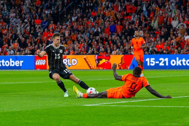 Soccer, Men s, 2026–27 Season, UEFA Nations League League A, Group 2, Matchday 1 in Amsterdam, Netherlands vs. Germany; from left: Nico Schlotterbeck (Germany), Brian Brobbey (Netherlands); September 24, 2026, Copyright: xMatthiasxKochx