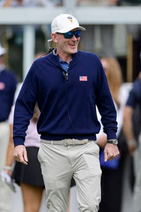 MEDINAH, IL - SEPTEMBER 24: United States captain Brandt Snedeker looks on prior to Thursday s Four-ball matches on day one of the Presidents Cup 2026 on September 24, 2026 at Medinah Country Club in Medinah, Illinois. (Photo by Joe Robbins Icon Sportswire) GOLF: SEP 24 Presidents Cup EDITORIAL USE ONLY Icon573260924007