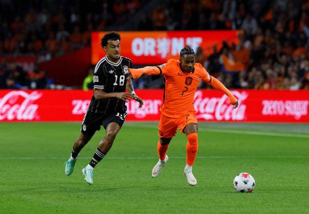 September 24, 2026, xjrdrx, Soccer UEFA Nations League, Netherlands vs. Germany, Nathaniel Brown, German National Soccer Team (DFB), Crysencio Summerville, Amsterdam, Netherlands