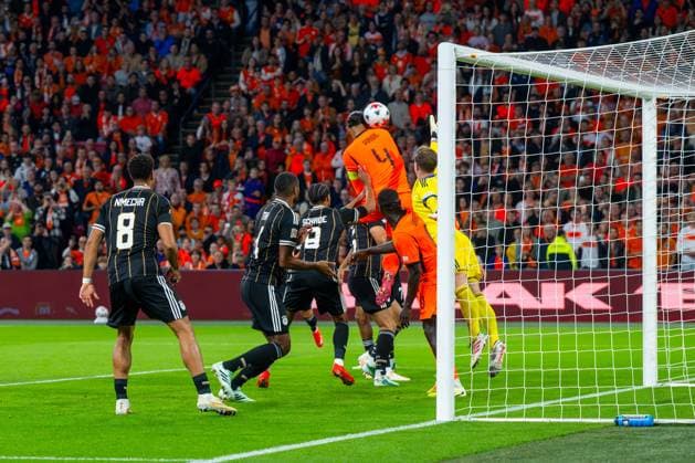 Soccer, Men s, 2026–27 Season, UEFA Nations League League A, Group 2, Matchday 1 in Amsterdam, Netherlands vs. Germany; Virgil van Dijk of the Netherlands scores what appears to be the 1–0 goal against Germany’s goalkeeper Marc-André ter Stegen, but the goal is disallowed after a VAR review, September 24, 2026, Copyright: xMatthiasxKochx