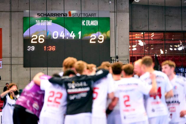 Scoreboard: Final Score, September 24, 2026, Handball DHB Cup, 2026–2027 Season, Round 2: TVB 1898 Stuttgart vs. HC Erlangen, Nuremberg Metropolitan Region, HCE PeKo, xpexkox