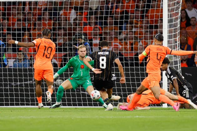 Felix Nmecha of Germany scores the goal to make it 0–1 and celebrates the goal during the UEFA Nations League match between the Netherlands and Germany at the Johan Cruijff ArenA, Amsterdam, Netherlands, on September 24, 2026, in action during the UEFA Nations League match between the Netherlands and Germany at the Johan Cruijff ArenA, Amsterdam, Netherlands, on September 24, 2026 Copyright: HMBxMedia xHeikoxBecker