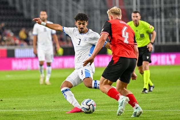 September 24, 2026, Upper Austria Arena Linz, AUT, UEFA Nations League 2026–27 Group B Austria vs. Israel; pictured: Roy Revivo (ISR) vs. Xaver Schlager (AUT) UEFA Nations League 2026–27 Group B match between Austria and Israel in Linz, Austria on September 24, 2026, Linz, Upper Austria, Austria