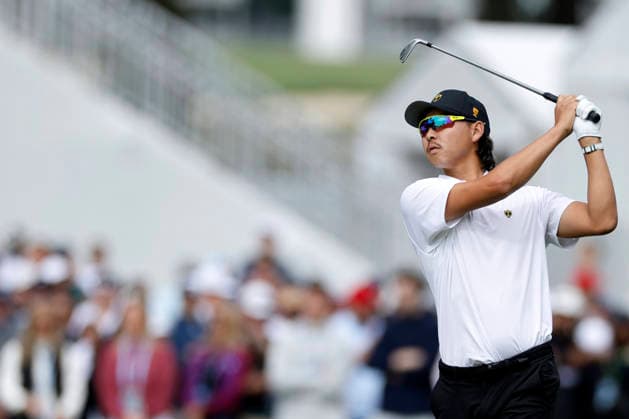 MEDINAH, IL - SEPTEMBER 24: Min Woo Lee of Australia and the International Team plays from the fairway at the first hole during Thursday s Four-ball matches on day one of the Presidents Cup 2026 on September 24, 2026 at Medinah Country Club in Medinah, Illinois. (Photo by Joe Robbins Icon Sportswire) GOLF: SEP 24 Presidents Cup EDITORIAL USE ONLY Icon573260924011