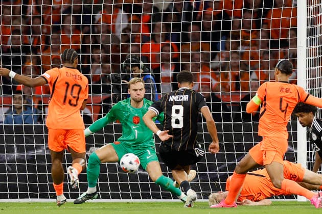 Felix Nmecha of Germany scores the goal to make it 0–1 and celebrates the goal during the UEFA Nations League match between the Netherlands and Germany at the Johan Cruijff ArenA, Amsterdam, Netherlands, on September 24, 2026, in action during the UEFA Nations League match between the Netherlands and Germany at the Johan Cruijff ArenA, Amsterdam, Netherlands, on September 24, 2026 Copyright: HMBxMedia xHeikoxBecker