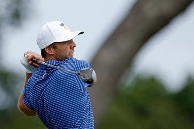 MEDINAH, IL - SEPTEMBER 24: Sam Burns of the United States hits a drive at the second hole during Thursday s Four-ball matches on day one of the Presidents Cup 2026 on September 24, 2026 at Medinah Country Club in Medinah, Illinois. (Photo by Joe Robbins Icon Sportswire) GOLF: SEP 24 Presidents Cup EDITORIAL USE ONLY Icon573260924013