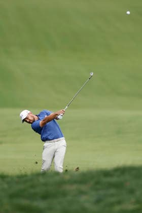 MEDINAH, IL - SEPTEMBER 24: Xander Schauffele of the United States plays from the rough at the first hole during Thursday s Four-ball matches on day one of the Presidents Cup 2026 on September 24, 2026 at Medinah Country Club in Medinah, Illinois. (Photo by Joe Robbins Icon Sportswire) GOLF: SEP 24 Presidents Cup EDITORIAL USE ONLY Icon573260924016