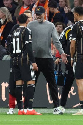 September 24, 2026, xrekx, Soccer, UEFA Nations League, Netherlands vs. Germany, Nadiem Amiri, Germany, Jürgen Klopp, Germany s coach, gives instructions, gesticulates, Amsterdam