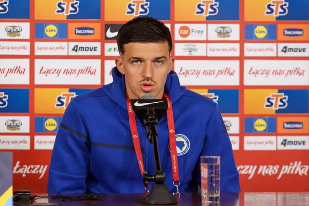 WARSZAWA 24.09.2026 KONFERENCJA PRASOWA REPREZENTACJI BOSNI I HERCEGOWINY PRZED MECZEM LIGI NARODOW --- BOSNIA AND HERCEGOVINA MENS FOOTBALL national team, Nationalteam press conference, PK, Pressekonferenz BEFORE UEFA NATIONS LEAGUE MATCH IN WARSAW TARIK MUHAREMOVIC FOT. ANNA KLEPACZKO FOTOPYK NEWSPIX.PL --- newspix.pl 