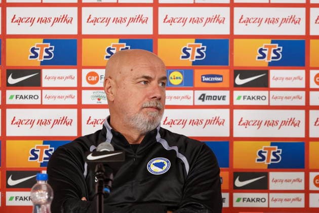 WARSZAWA 24.09.2026 KONFERENCJA PRASOWA REPREZENTACJI BOSNI I HERCEGOWINY PRZED MECZEM LIGI NARODOW --- BOSNIA AND HERCEGOVINA MENS FOOTBALL national team, Nationalteam press conference, PK, Pressekonferenz BEFORE UEFA NATIONS LEAGUE MATCH IN WARSAW SERGIEJ BARBAREZ FOT. ANNA KLEPACZKO FOTOPYK NEWSPIX.PL --- newspix.pl 