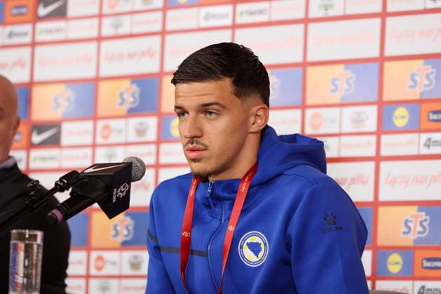 WARSZAWA 24.09.2026 KONFERENCJA PRASOWA REPREZENTACJI BOSNI I HERCEGOWINY PRZED MECZEM LIGI NARODOW --- BOSNIA AND HERCEGOVINA MENS FOOTBALL national team, Nationalteam press conference, PK, Pressekonferenz BEFORE UEFA NATIONS LEAGUE MATCH IN WARSAW TARIK MUHAREMOVIC FOT. ANNA KLEPACZKO FOTOPYK NEWSPIX.PL --- newspix.pl 