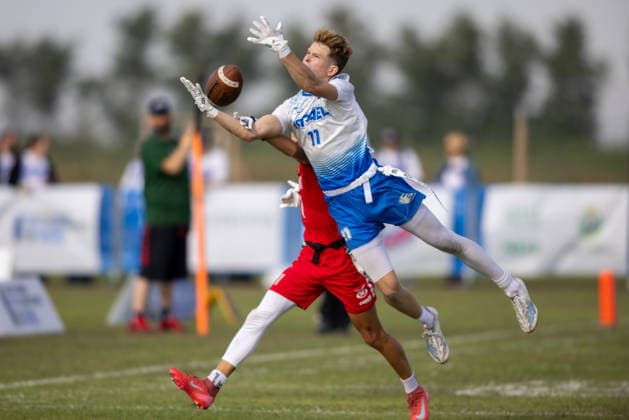 11 Israel Player misses the catch, U17, U 17 Boys Israel vs Serbia IFAF European Youth Championships 2026, 24.09.2026 Lido Delle Nazioni Lido Delle Nazioni Italia Copyright: xPFA BjörnxKeckerx