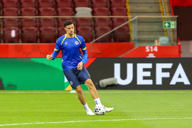 WARSZAWA 24.09.2026 TRENING REPREZENTACJI BOSNI I HERCEGOWINY PRZED MECZEM LIGI NARODOW --- BOSNIA AND HERCEGOVINA MENS FOOTBALL national team, Nationalteam TRAINING SESSION BEFORE UEFA NATIONS LEAGUE MATCH IN WARSAW TARIK MUHAREMOVIC FOT. ANNA KLEPACZKO FOTOPYK NEWSPIX.PL --- newspix.pl 