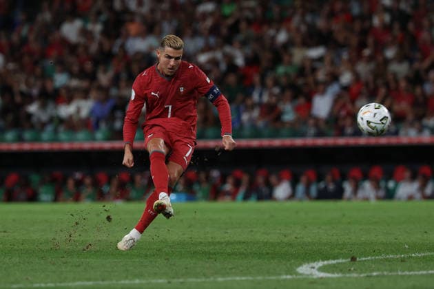Lisbon, Portugal, September 24: Cristiano Ronaldo of Portugal in action with the ball during the UEFA Nations League 2026–27 League Phase Matchday 1 match between Portugal and Wales at Estádio José Alvalade on September 24, 2026, in Lisbon, Portugal Copyright: HMBxMedia JoaquimxFerreira