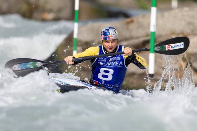 ICF Canoe Slalom European Championships Peter Kauzer during ICF Canoe Slalom European Championships in Ivrea, Italy, on September 24, 2026 Ivrea Italy  Copyright: xFotoxOlimpikx originalFilename:jastrzebowski-icfcanoe260924_npEAQ.jpg