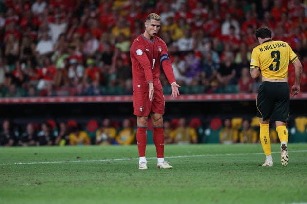 Lisbon, Portugal, September 24: Cristiano Ronaldo of Portugal looked disappointed during the UEFA Nations League 2026-27 League Phase Matchday 1 match between Portugal and Wales at Estadio José Alvalade on September 24, 2026, in Lisbon, Portugal Copyright: HMBxMedia JoaquimxFerreira
