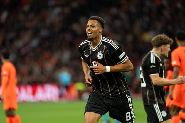 September 24, 2026, NED, 2026-27 UEFA Nations League: Netherlands vs. Germany; Goal celebration: Cheers for Germany s 0-1 goal scored by Felix Nmecha; Germany, 8; Amsterdam; Johan Cruijff Arena, Amsterdam, Netherlands Copyright: xnordphotoxGmbHx xChristianxSchulzex