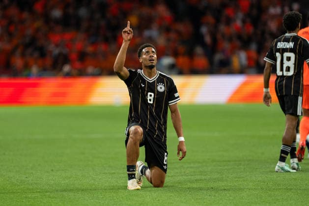 September 24, 2026, NED, 2026-27 UEFA Nations League: Netherlands vs. Germany; Goal celebration; Cheers for Germany s 0-1 goal scored by Felix Nmecha; Germany, 8; Amsterdam; Johan Cruijff Arena, Amsterdam, Netherlands Copyright: xnordphotoxGmbHx xChristianxSchulzex