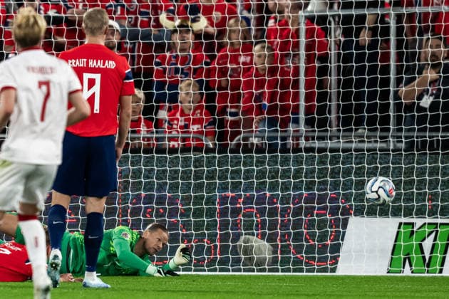 September 24, 2026: Goalkeeper Orjan Haskjold Nyland of Norway during the Nations League soccer match between Norway and Denmark on September 24, 2026 in Oslo. Photo by Marius Simensen, BILDBYRAN COP 238 VG1005 bbeng soccer football fotball Nations League international match Norway Denmark  Copyright: MARIUSxSIMENSEN BB260924ZD006